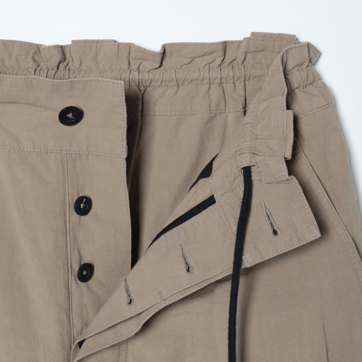 COTTON LINEN PLAIN WEAVE TROUSERS