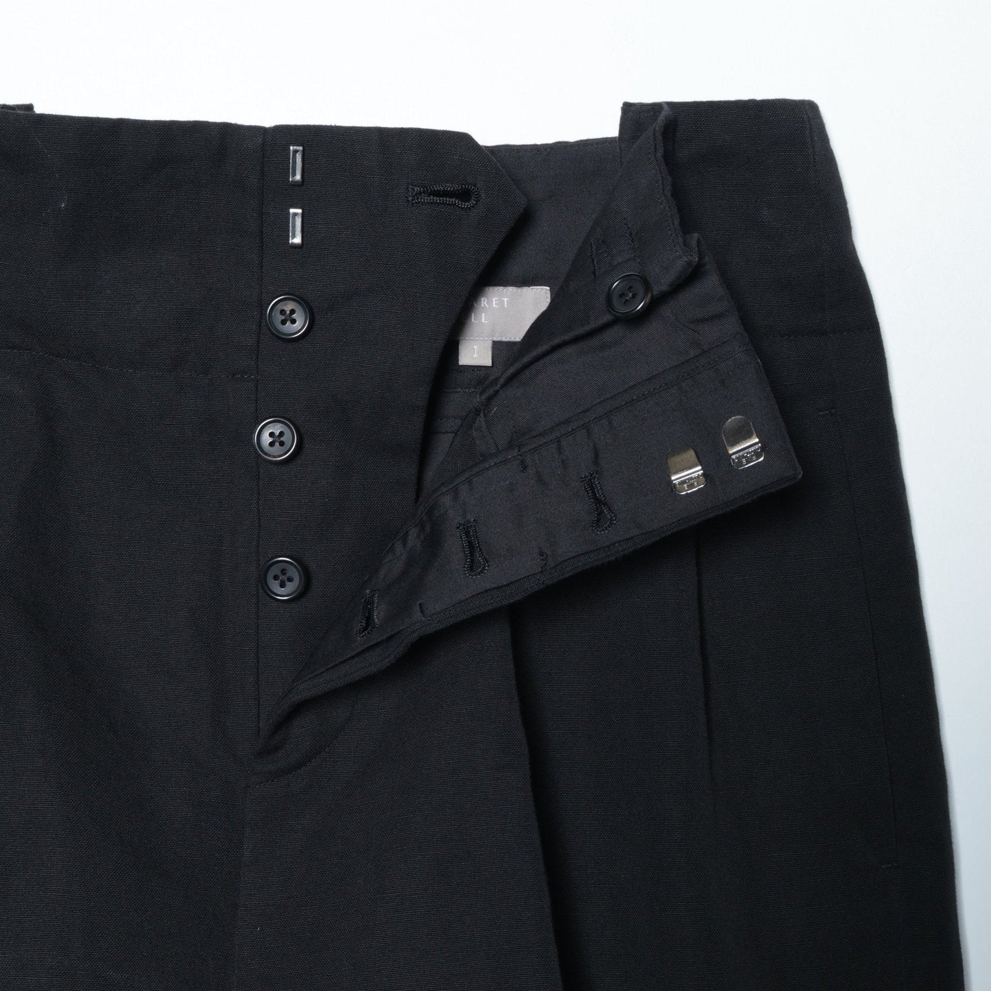 COTTON LINEN CANVAS TROUSERS