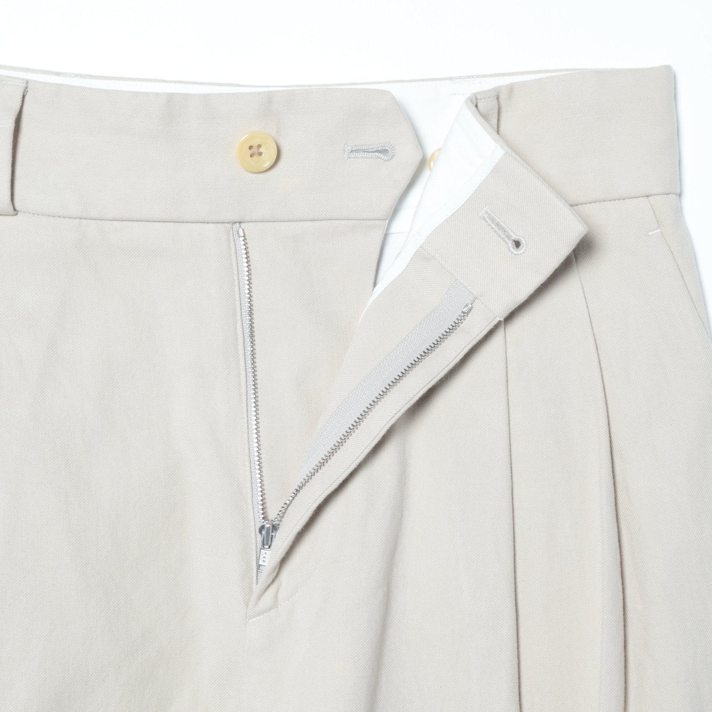 YARN DYE HEAVY COTTON TWILL TROUSERS