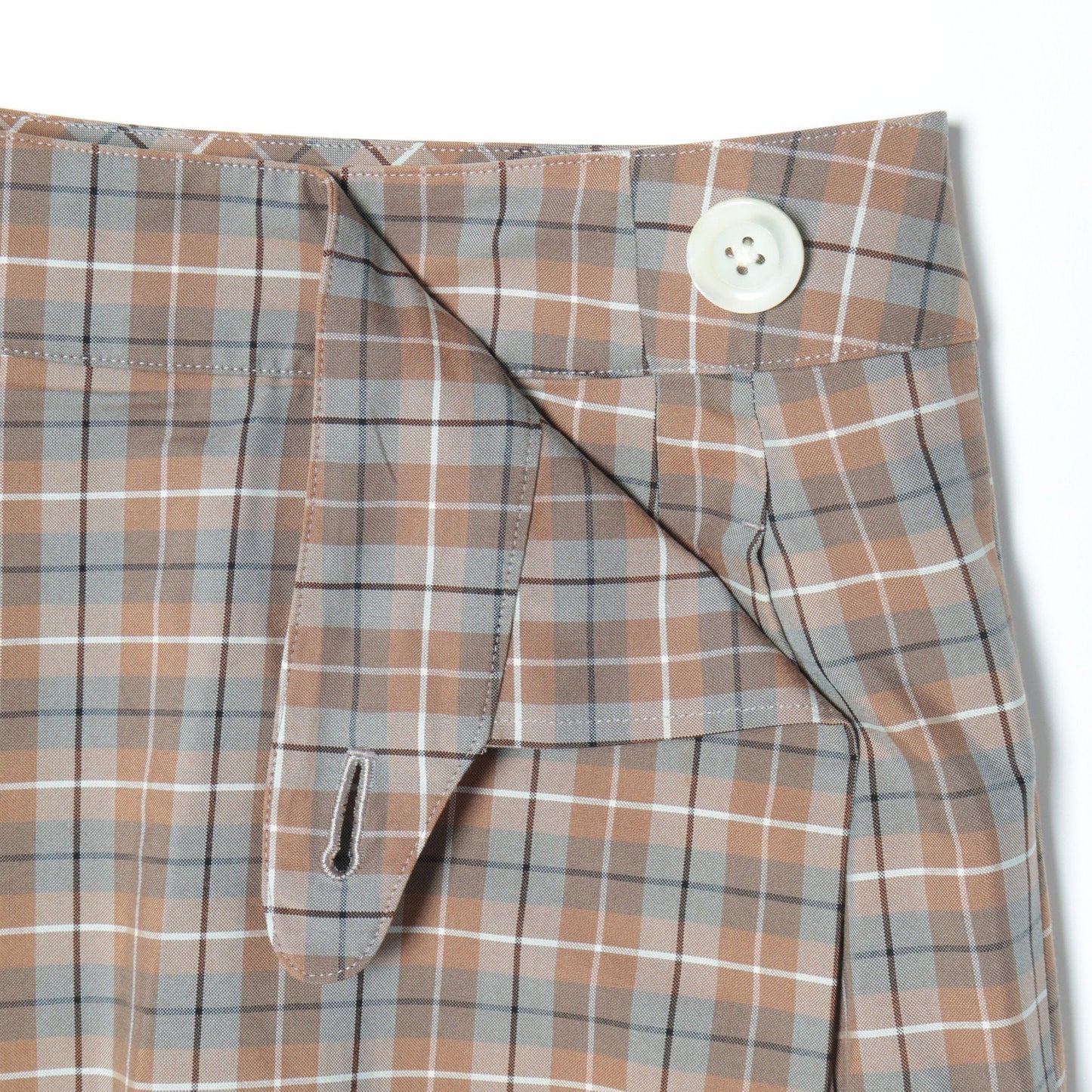 COTTON SILK CHECK SKIRT