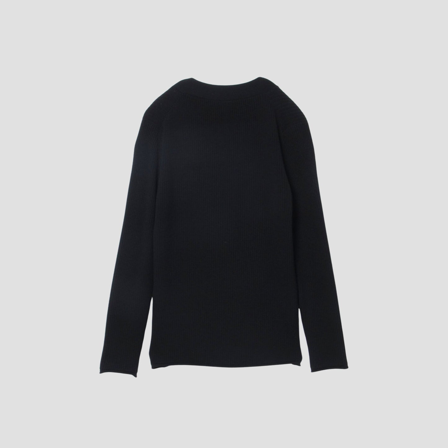 SUPERFINE WOOL WAFFLE CARDIGAN KNIT
