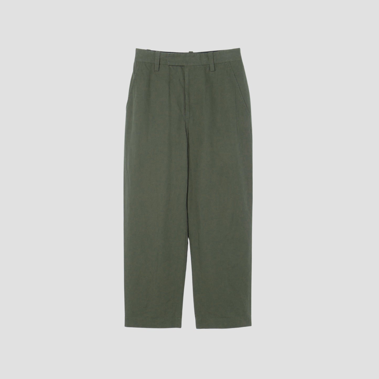 PLAIN WEAVE COTTON LINEN TROUSERS
