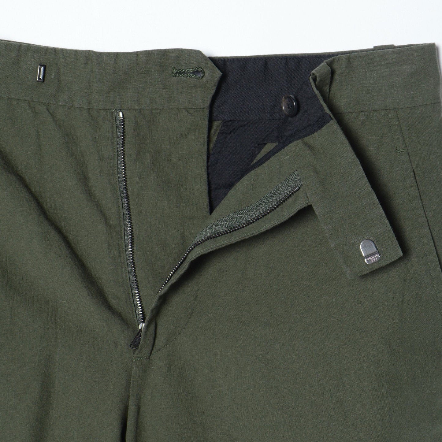 PLAIN WEAVE COTTON LINEN TROUSERS