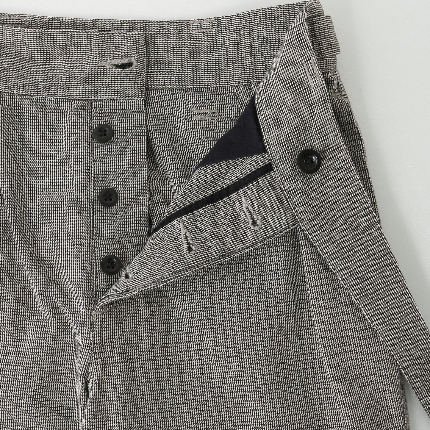 CHEF CHECK COTTON LINEN TROUSERS