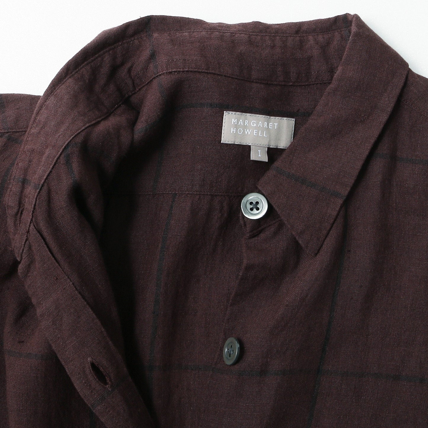 LARGE WINDOWPANE LINEN DRESS