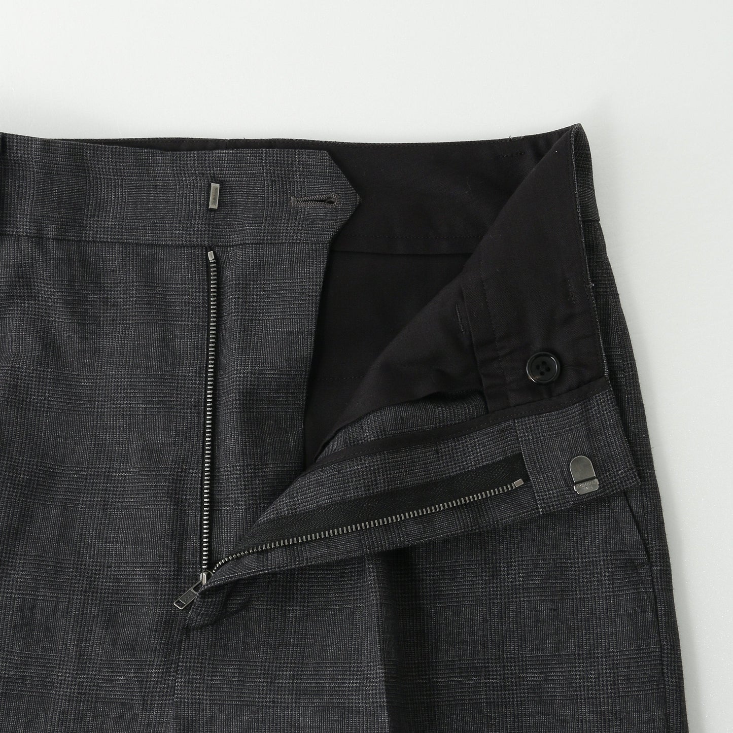 PRINCE OF WALES CHECK WOOL LINEN TROUSERS