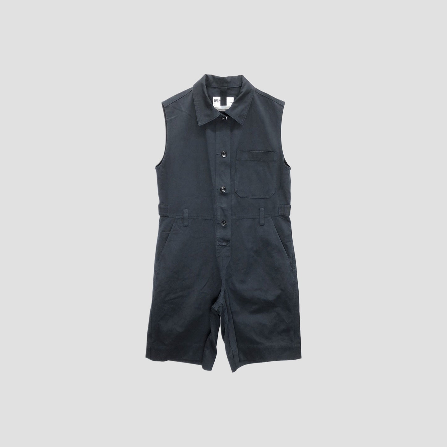 WASHED COMPACT COTTON TROUSERS