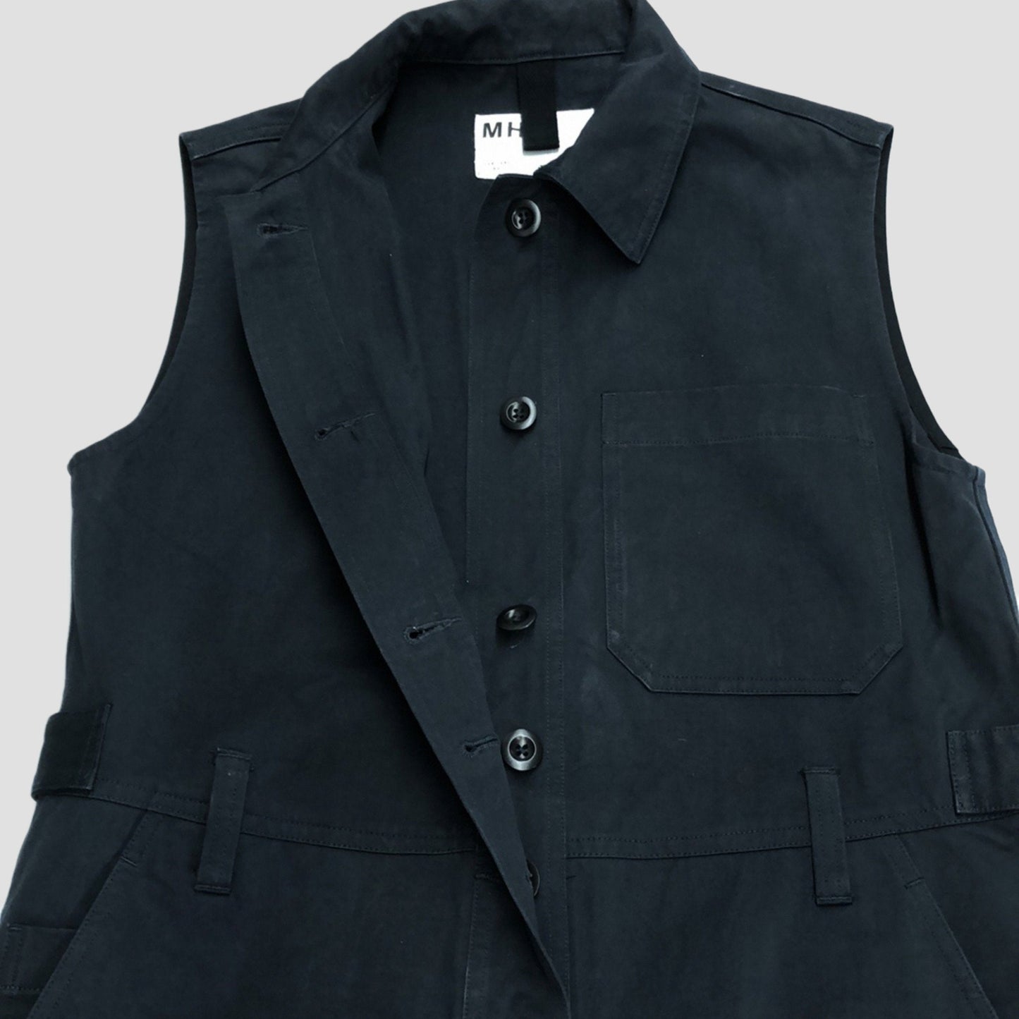 WASHED COMPACT COTTON TROUSERS