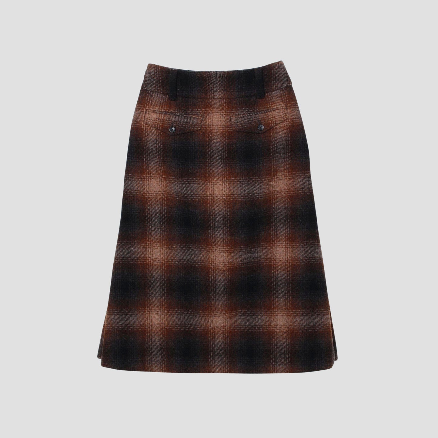 SHADOW CHECK WOOL SKIRT