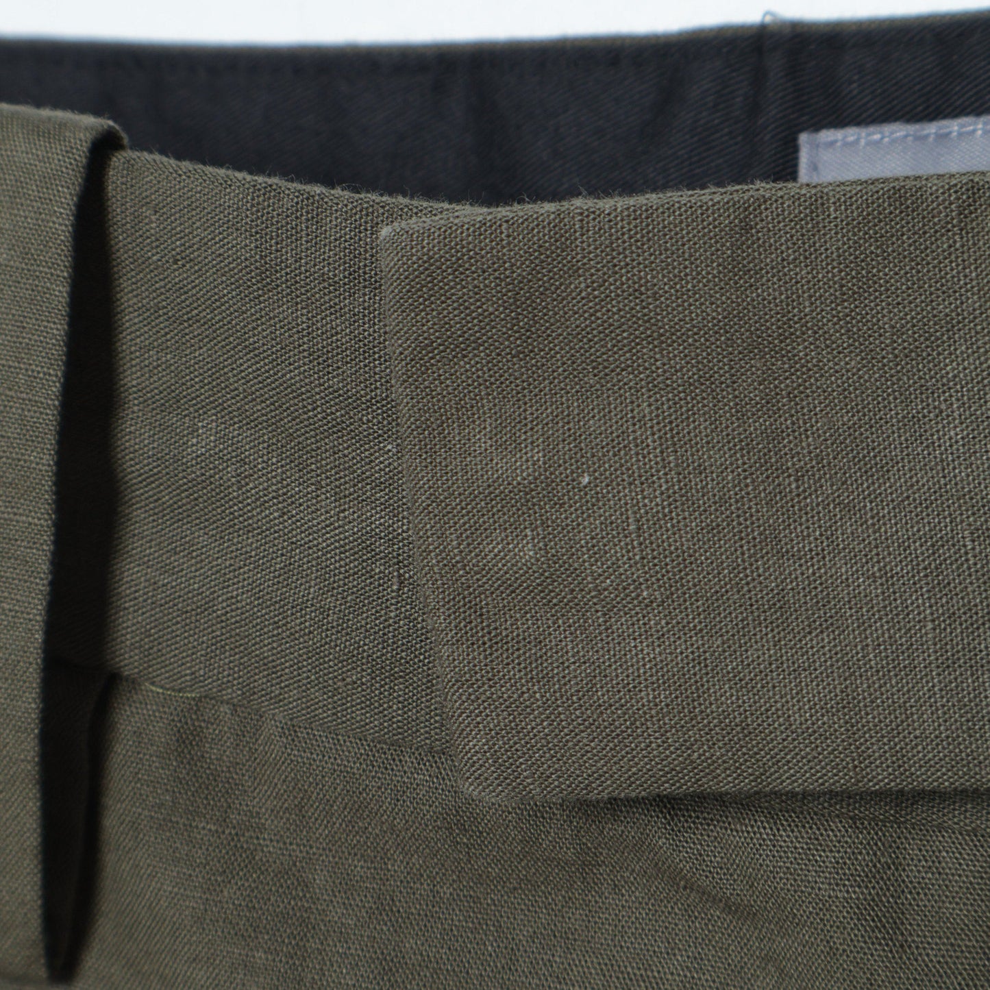 PLAIN WEAVE COTTON LINEN TROUSERS