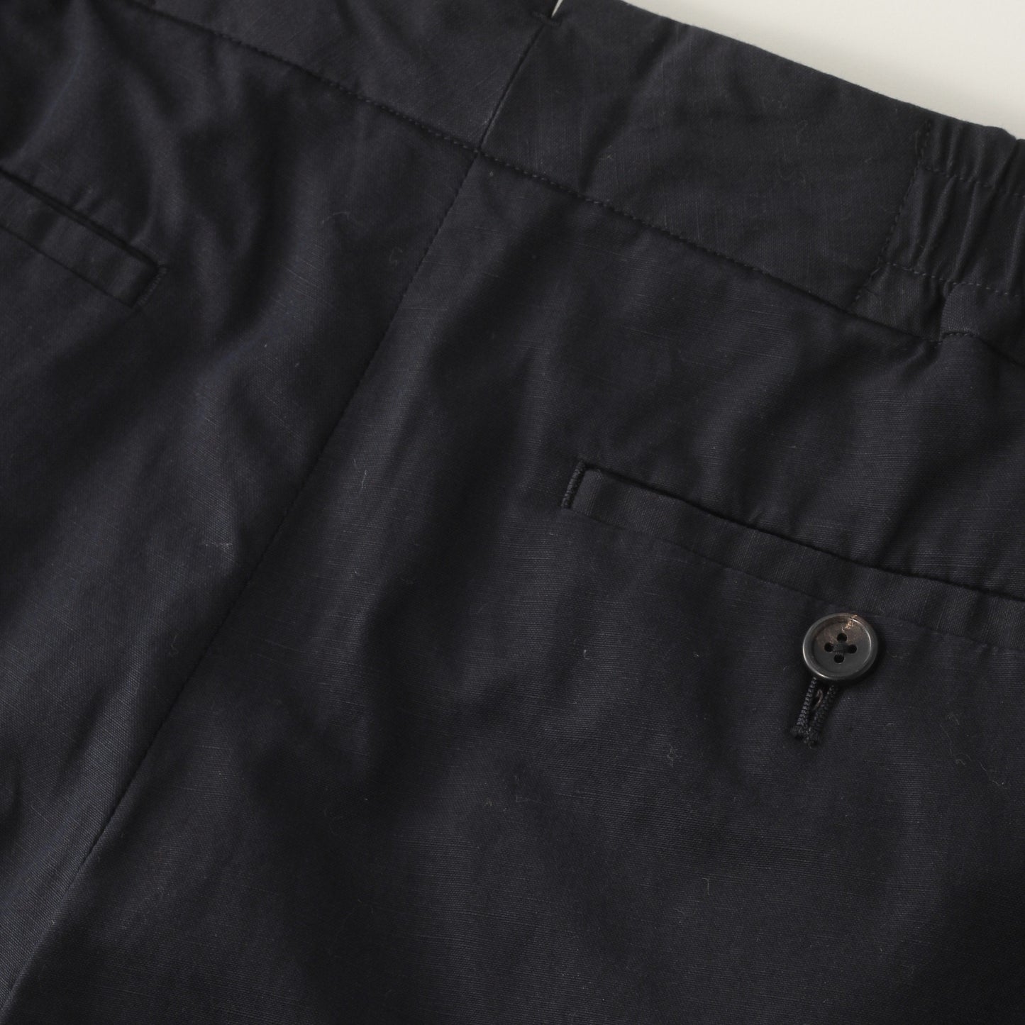 COTTON LINEN PLAIN WEAVE TROUSERS