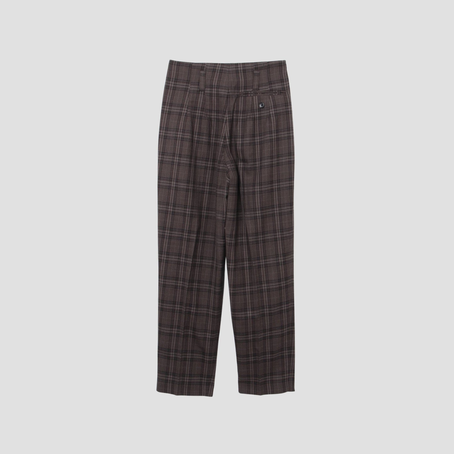 TONAL CHECK WOOL TROUSERS