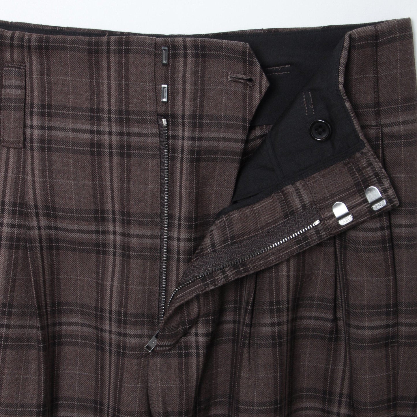 TONAL CHECK WOOL TROUSERS