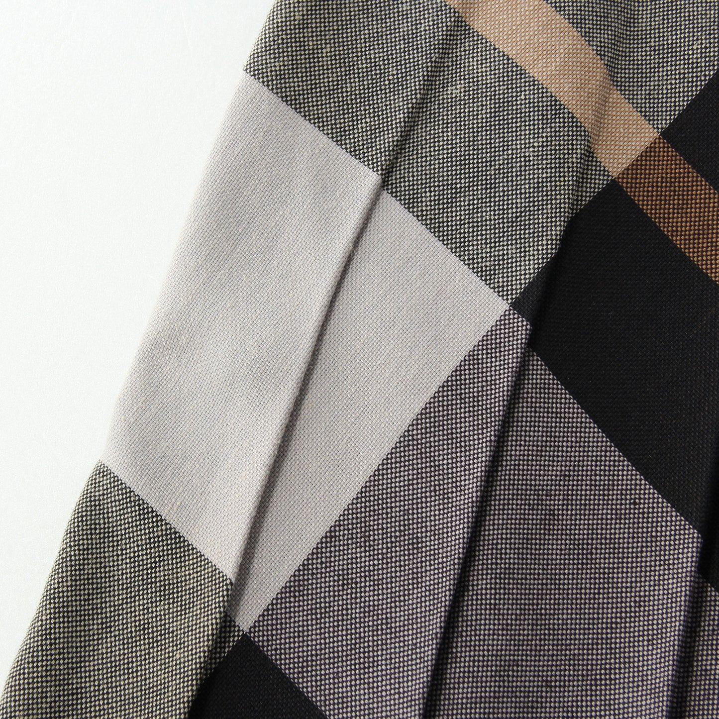 LARGE CHECK WOOL BLEND SKIRT