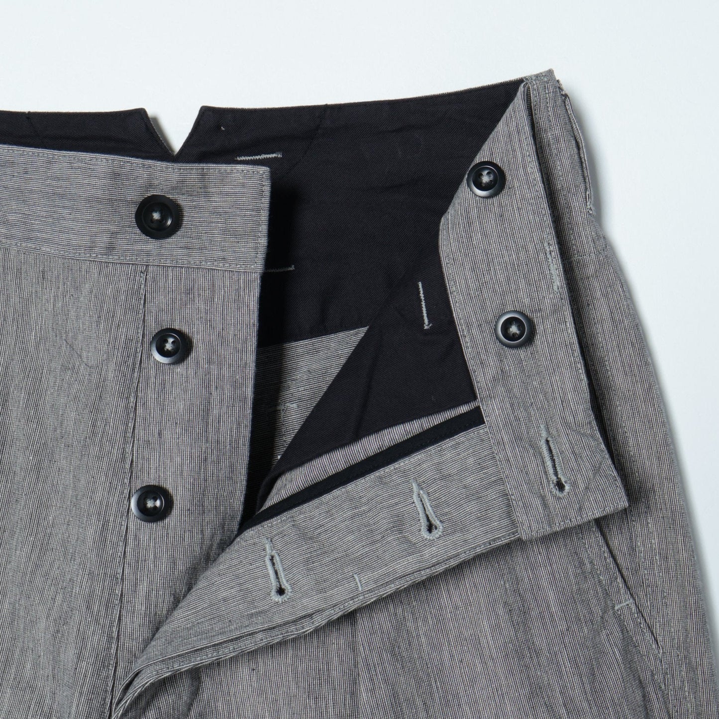 IRREGULAR END ON END COTTON LINEN TROUSERS