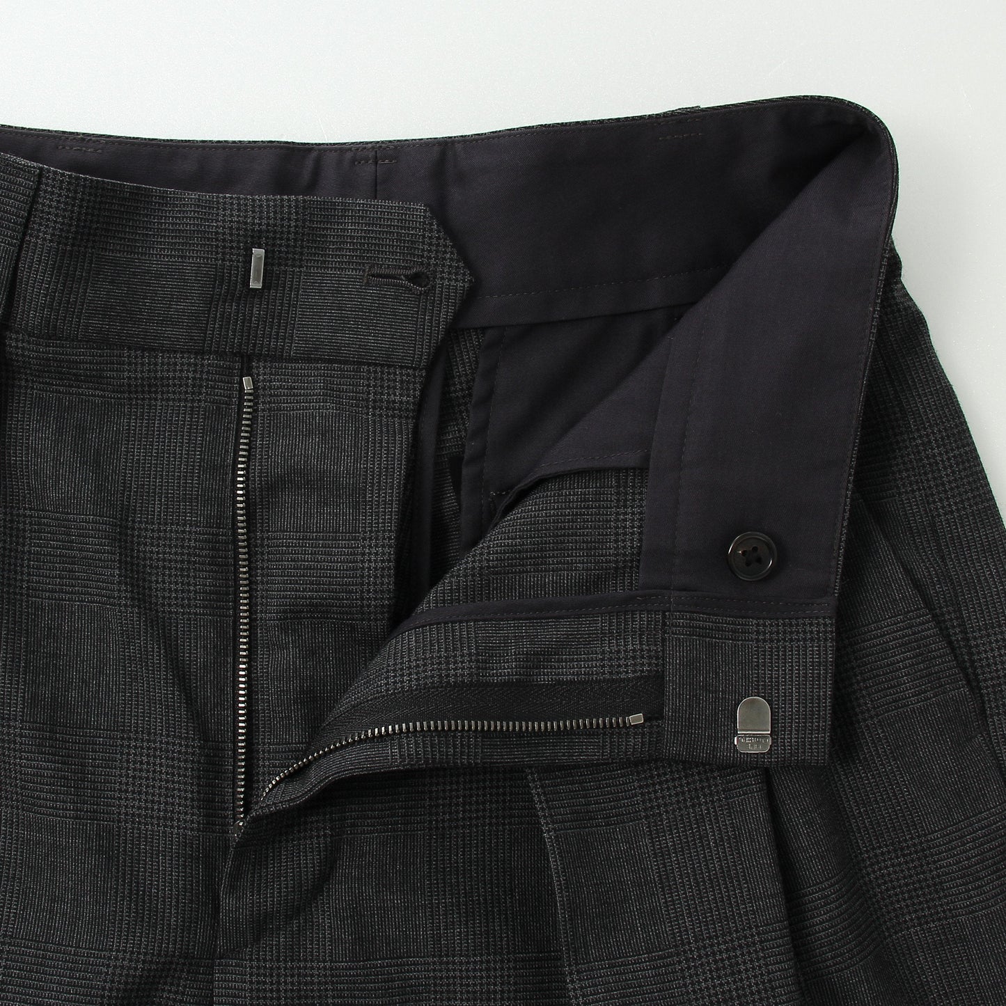 FINE GLEN CHECK WOOL TROUSERS