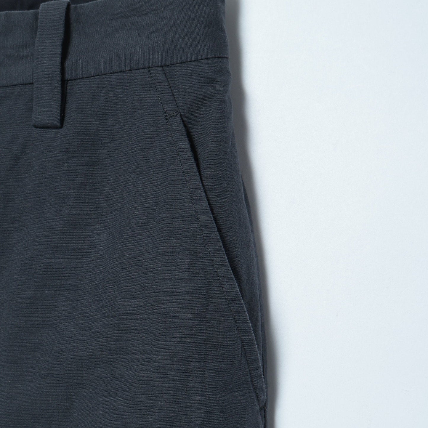PLAIN WEAVE COTTON LINEN TROUSERS