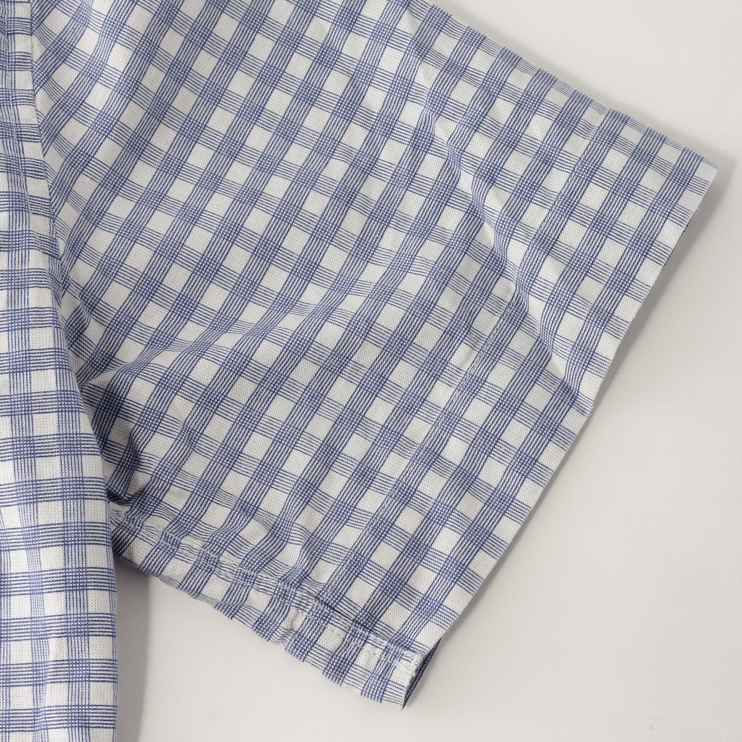 PRINTED COTTON LINEN CHECK SHIRT