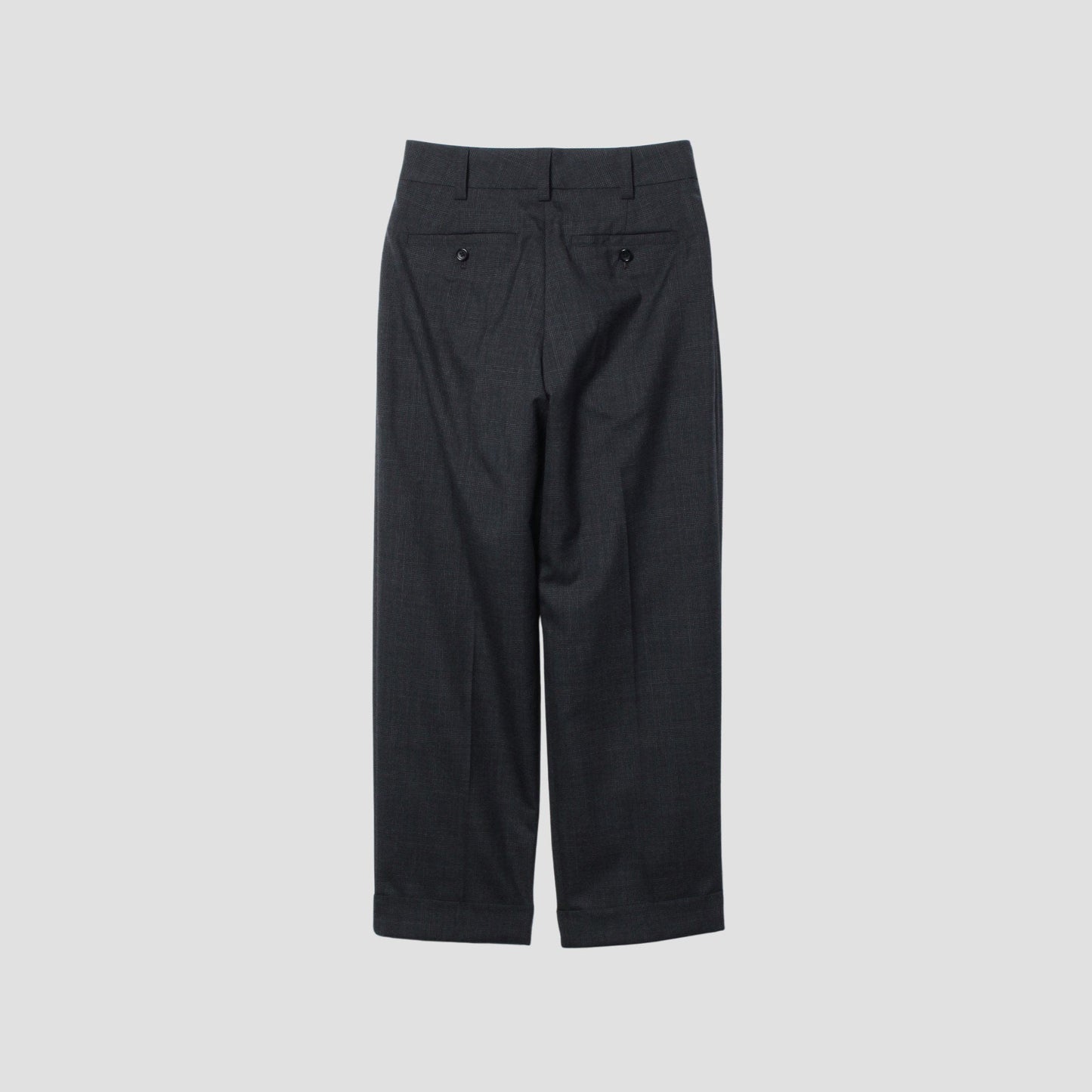 FINE GLEN CHECK WOOL TROUSERS