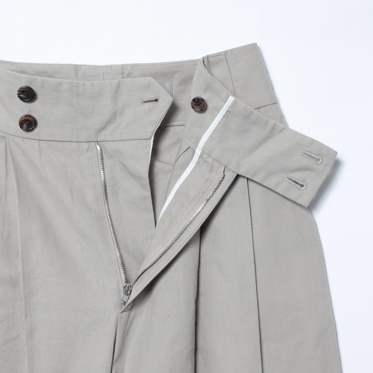 PLAIN WEAVE COTTON LINEN TROUSERS