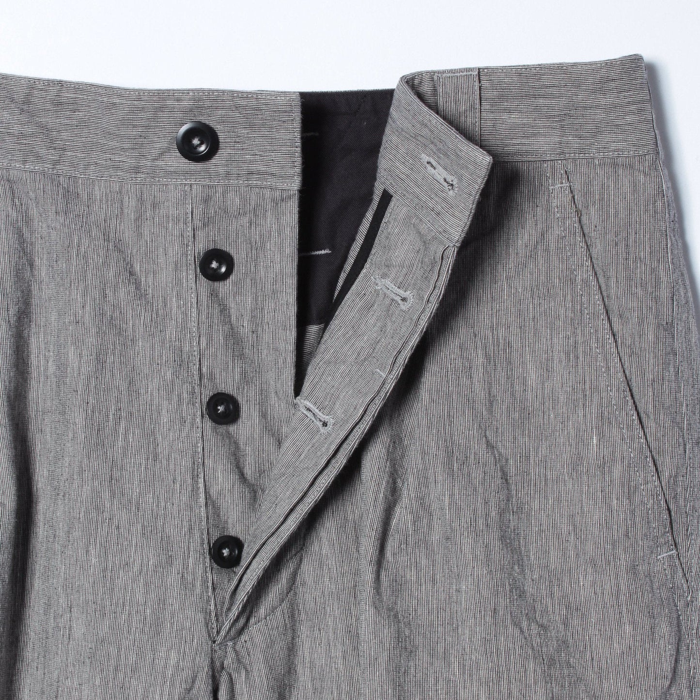 IRREGULAR END ON END COTTON LINEN TROUSERS