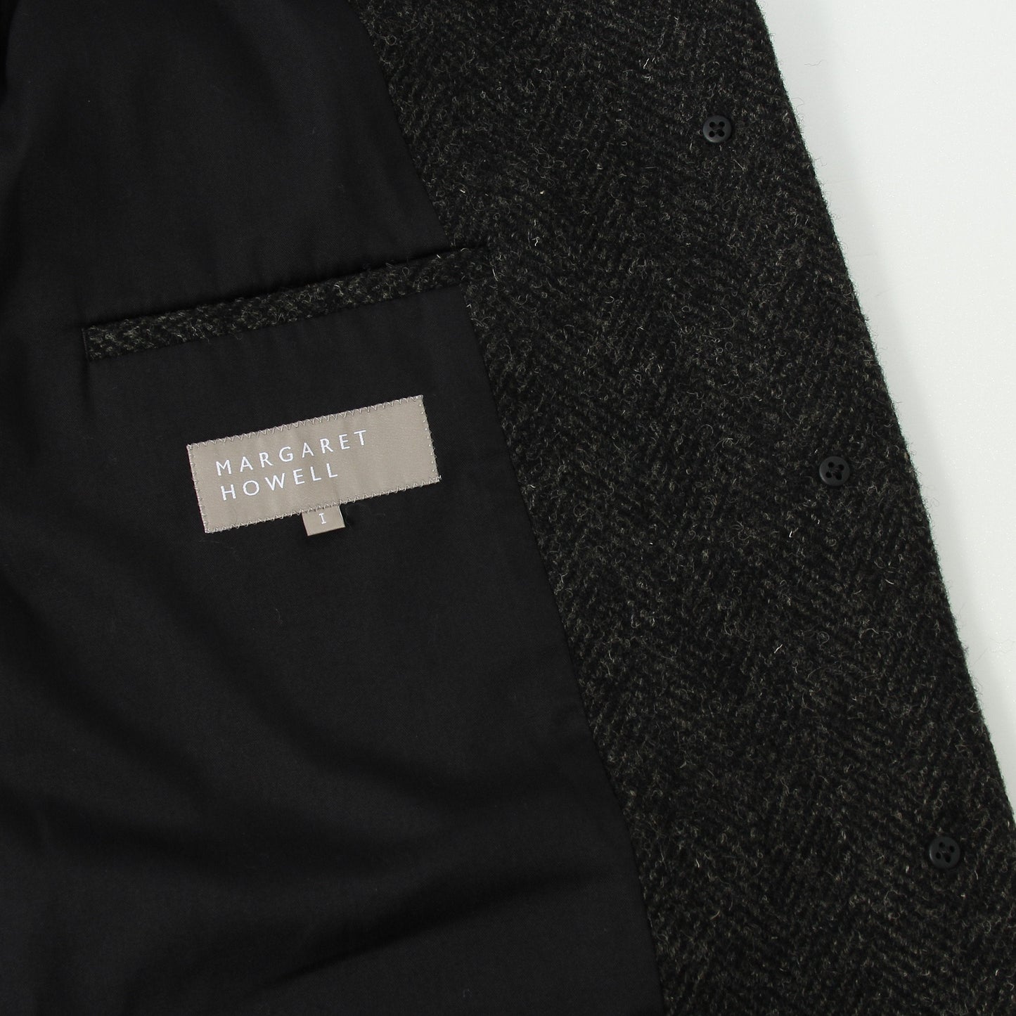 HERRINGBONE WOOL TWEED COAT