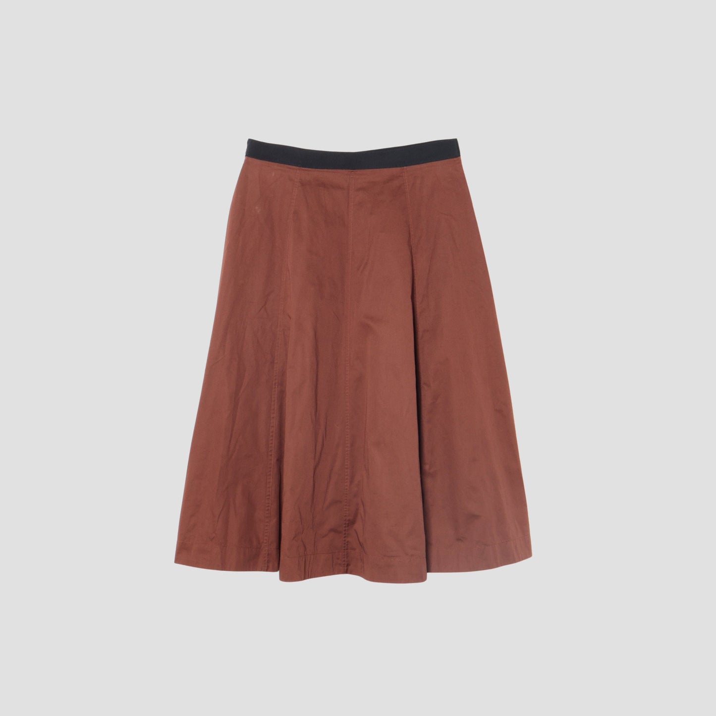 WASHED COTTON SATIN SKIRT