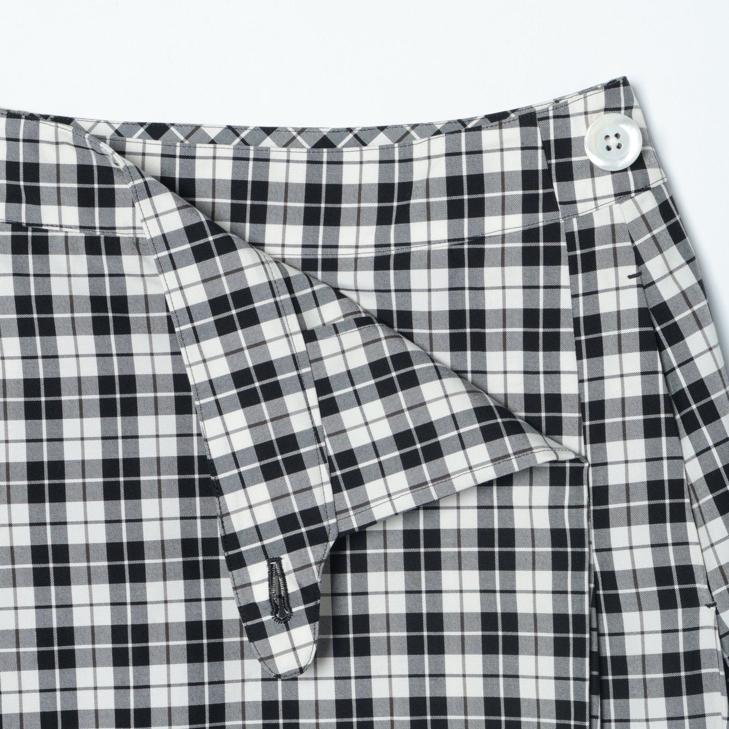COTTON SILK CHECK SKIRT