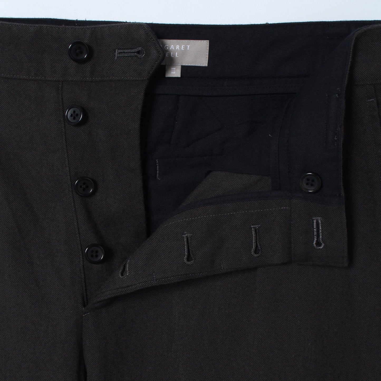 WORN COTTON TWILL TROUSERS