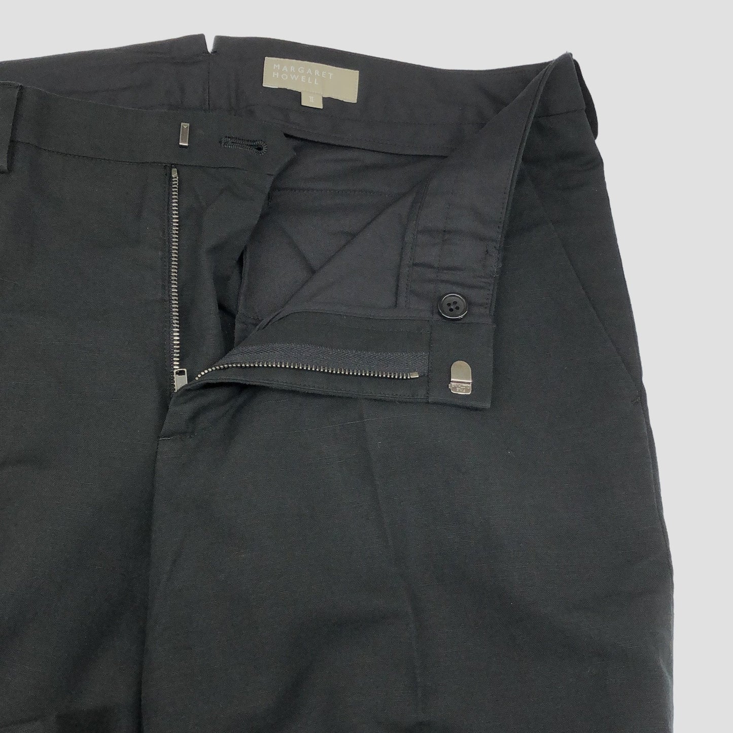 COTTON LINEN OXFORD TROUSERS