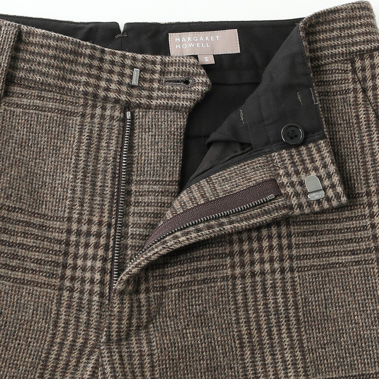 CHECK WOOL TROUSER TROUSERS