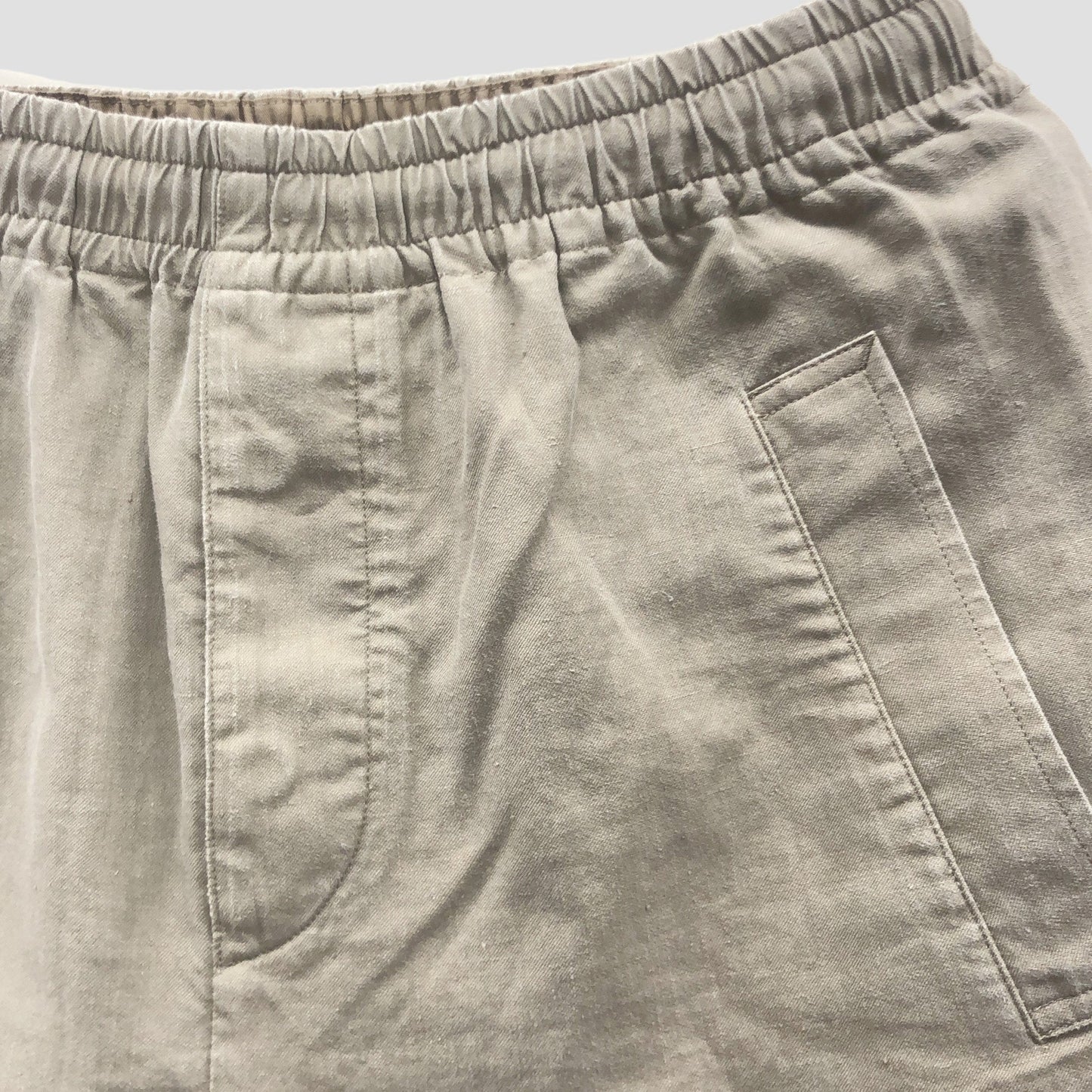 LINEN COTTON TWILL TROUSERS