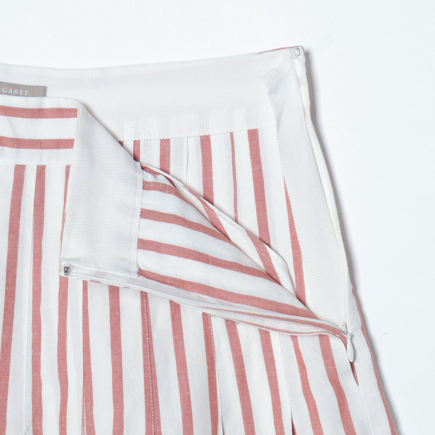 BOLD STRIPE COTTON LINEN SKIRT