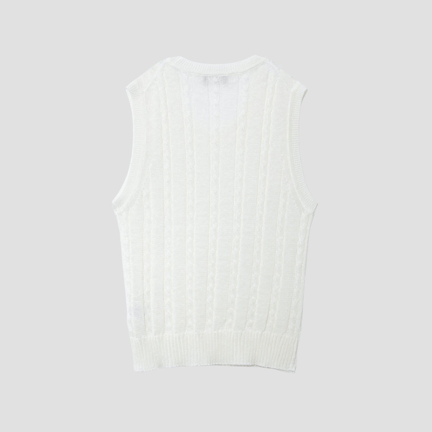 LINEN CABLE VEST KNIT