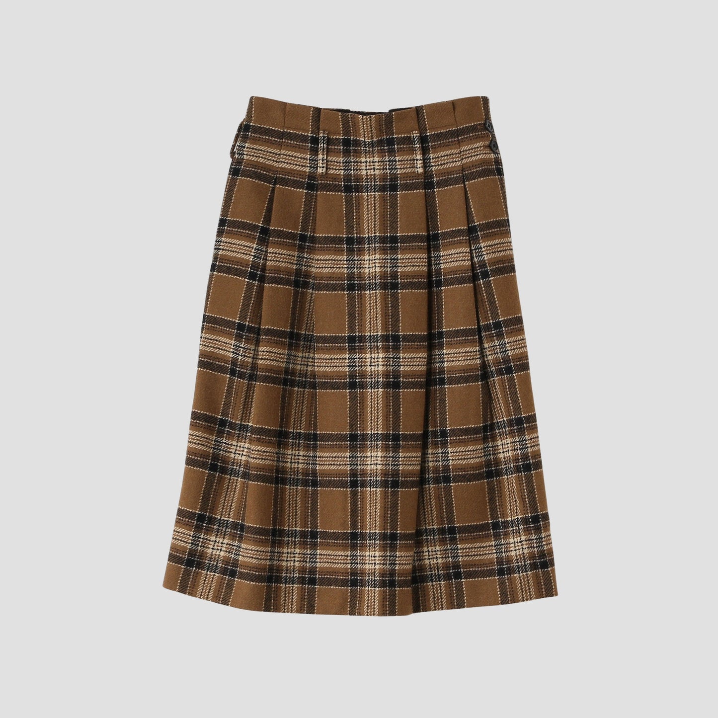 CAMEL TARTAN SKIRT