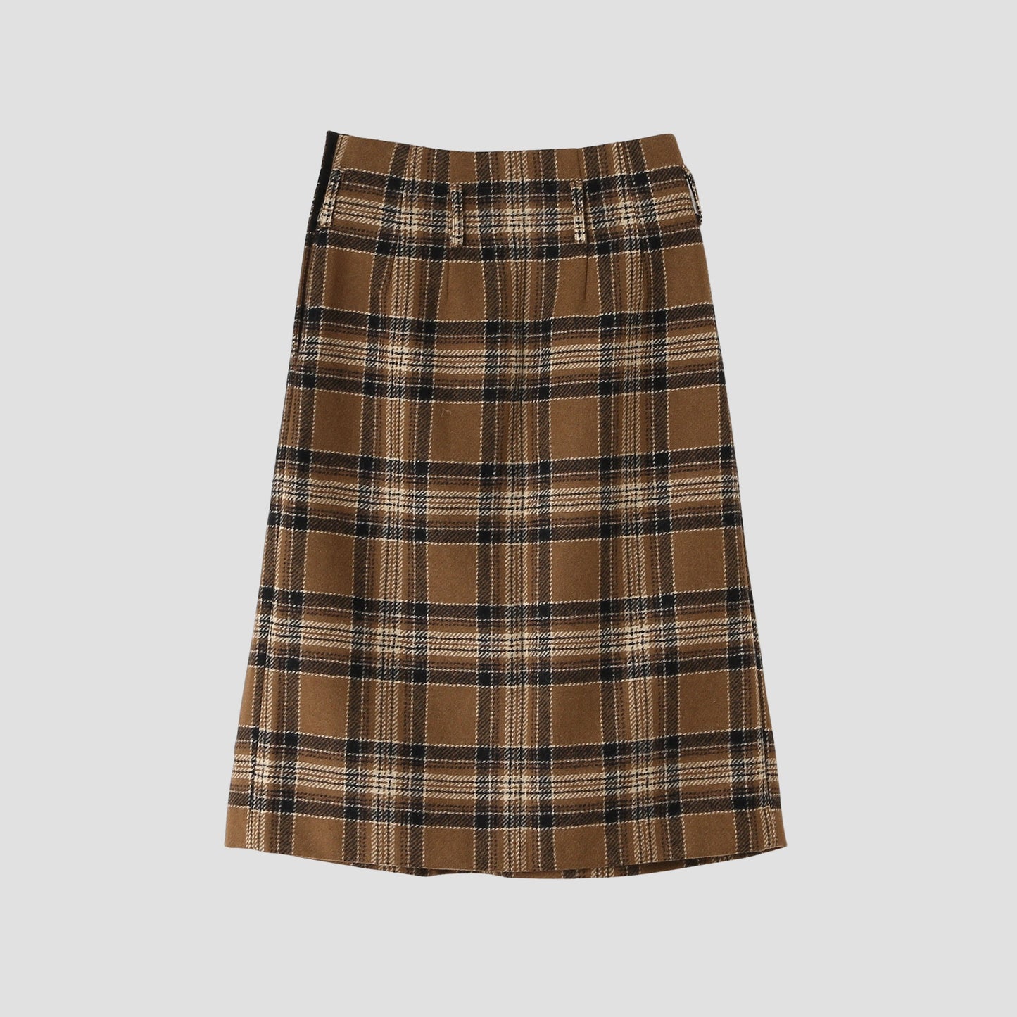 CAMEL TARTAN SKIRT