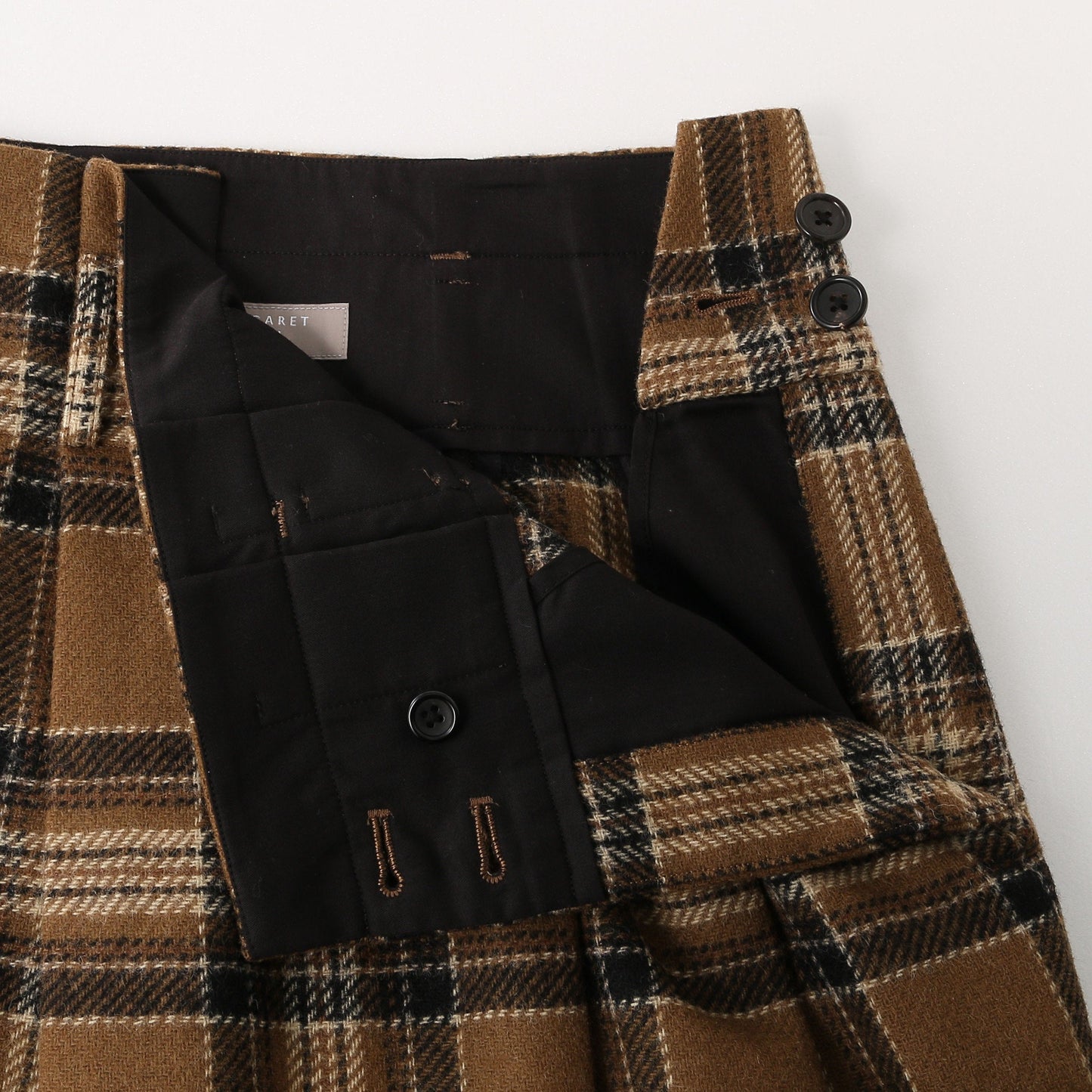CAMEL TARTAN SKIRT