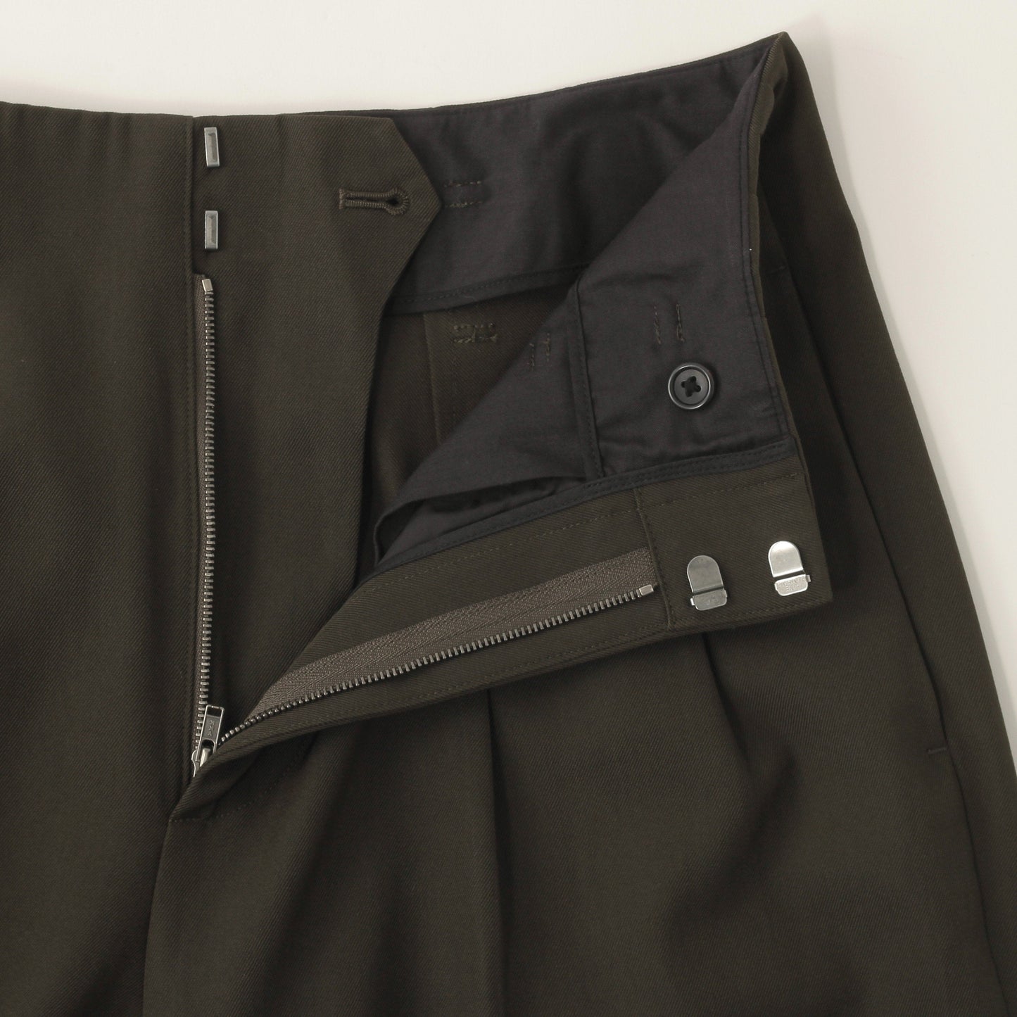 COMPACT COTTON WOOL TROUSERS