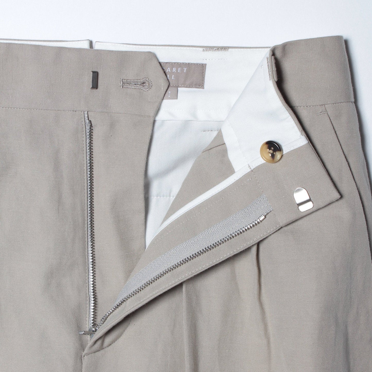 COTTON LINEN OXFORD TROUSERS
