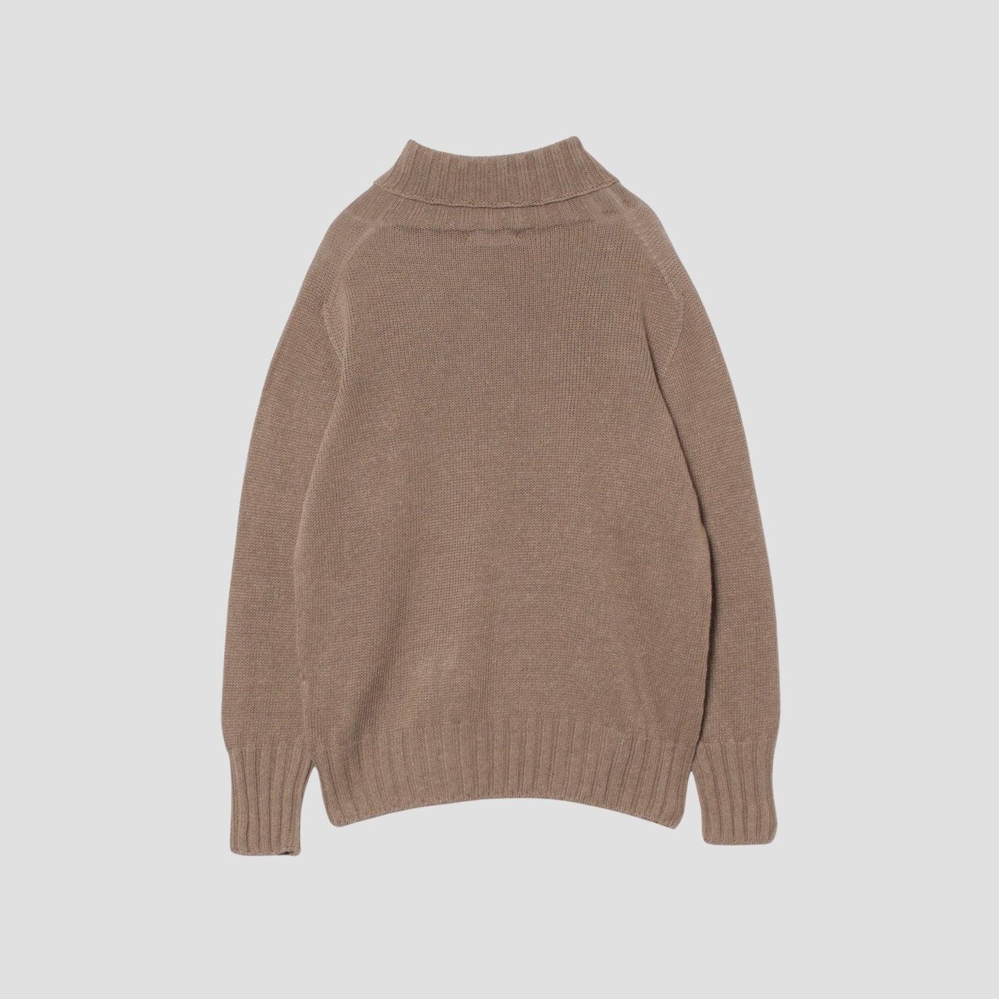 LINEN COTTON WIDE ROLL NECK KNIT