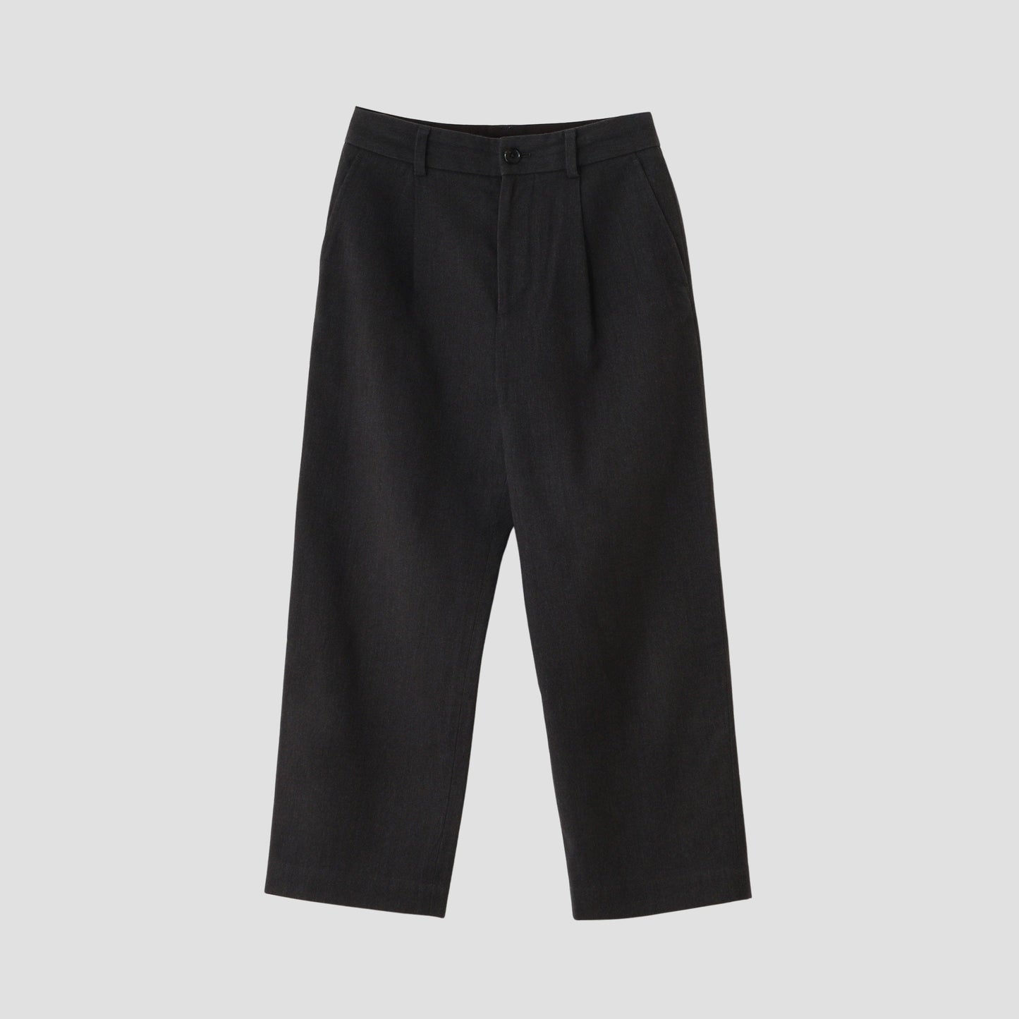 BRUSHED COTTON WOOL TROUSERS