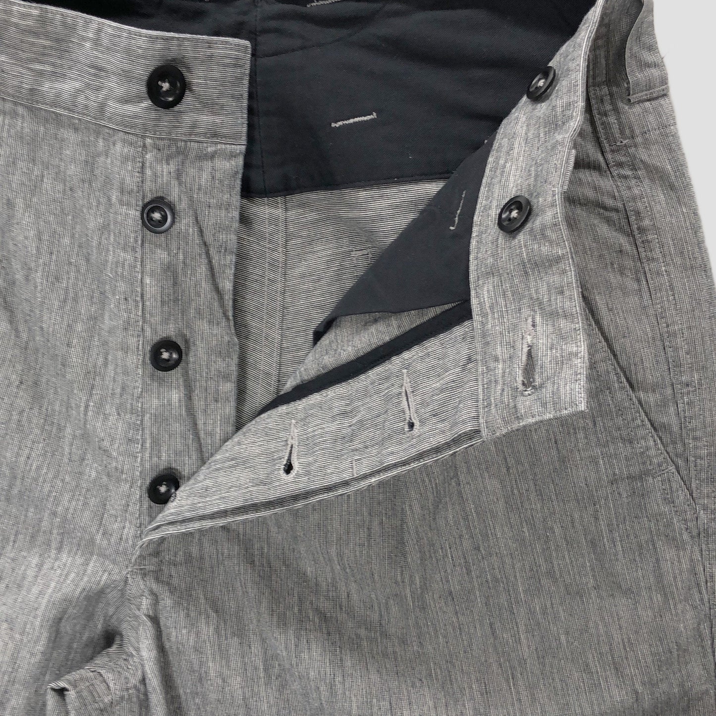 IRREGULAR END ON END COTTON LINEN TROUSERS