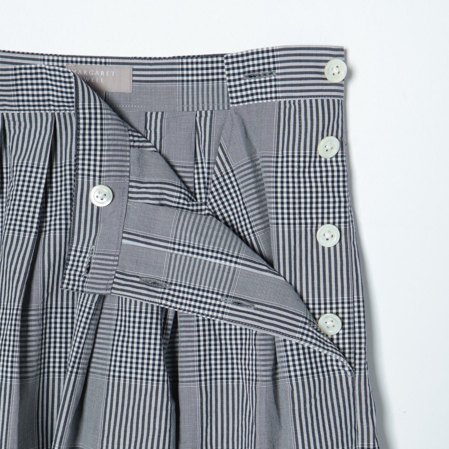 GINGHAM OVERCHECK COTTON SKIRT