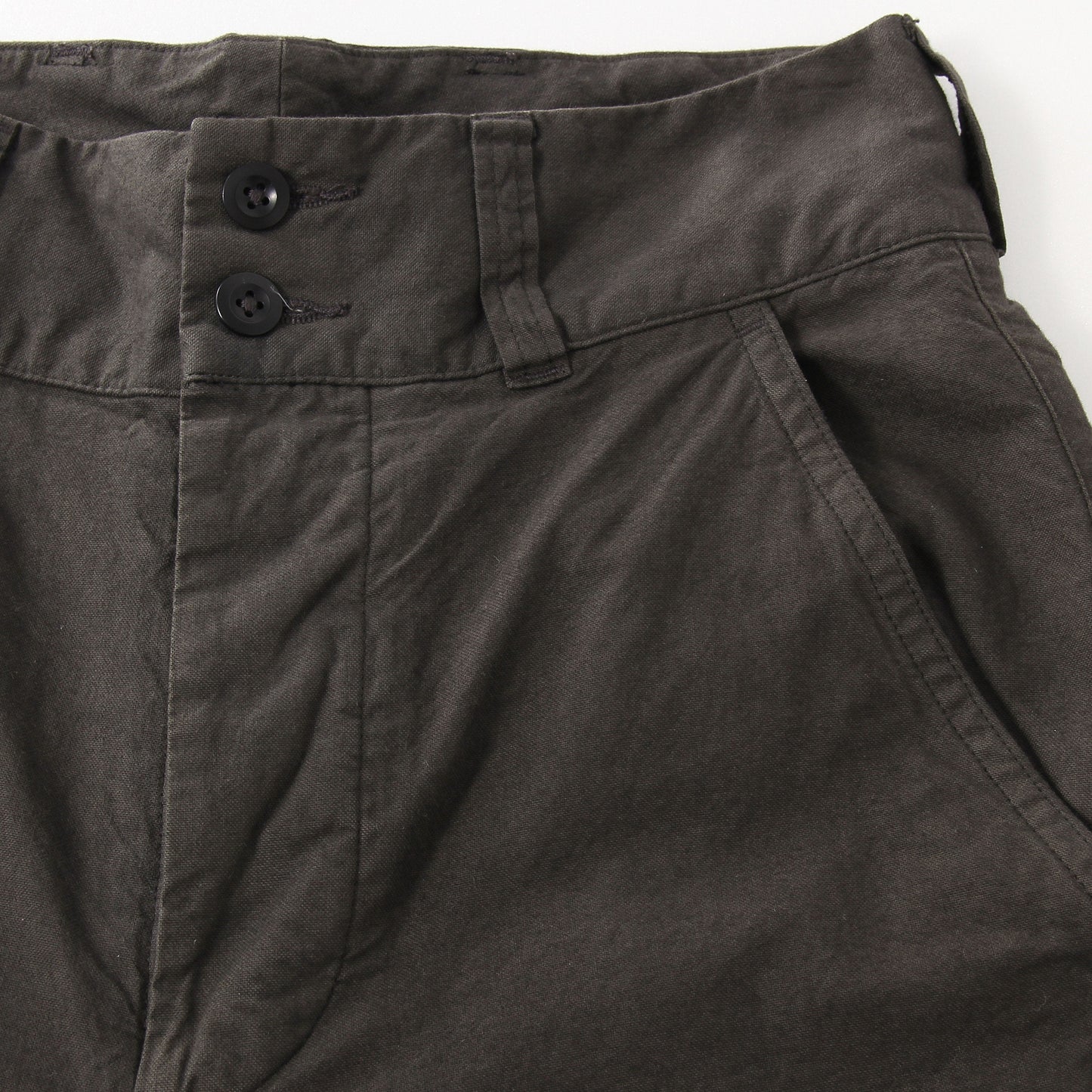 BRUSHED DRY COTTON CANVAS TROUSERS