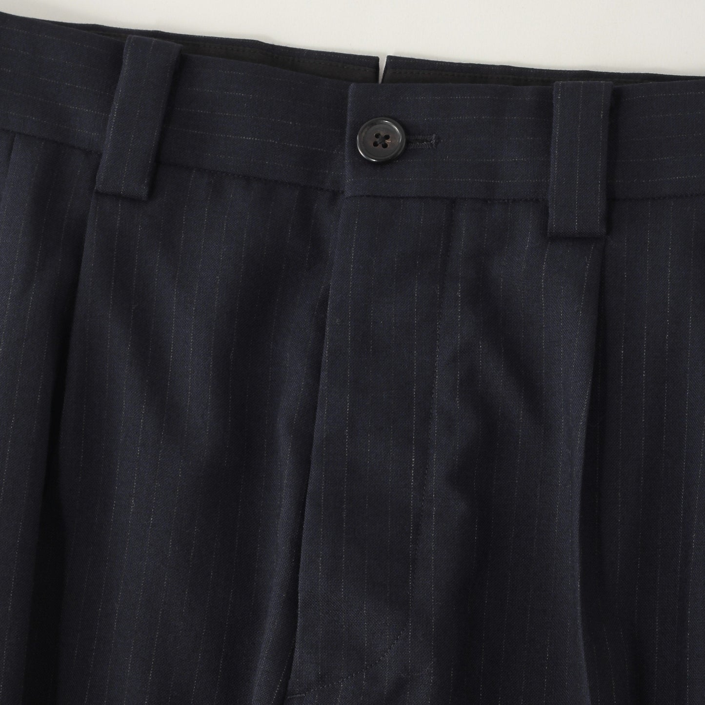 FINE CHALK STRIPE WOOL TROUSERS