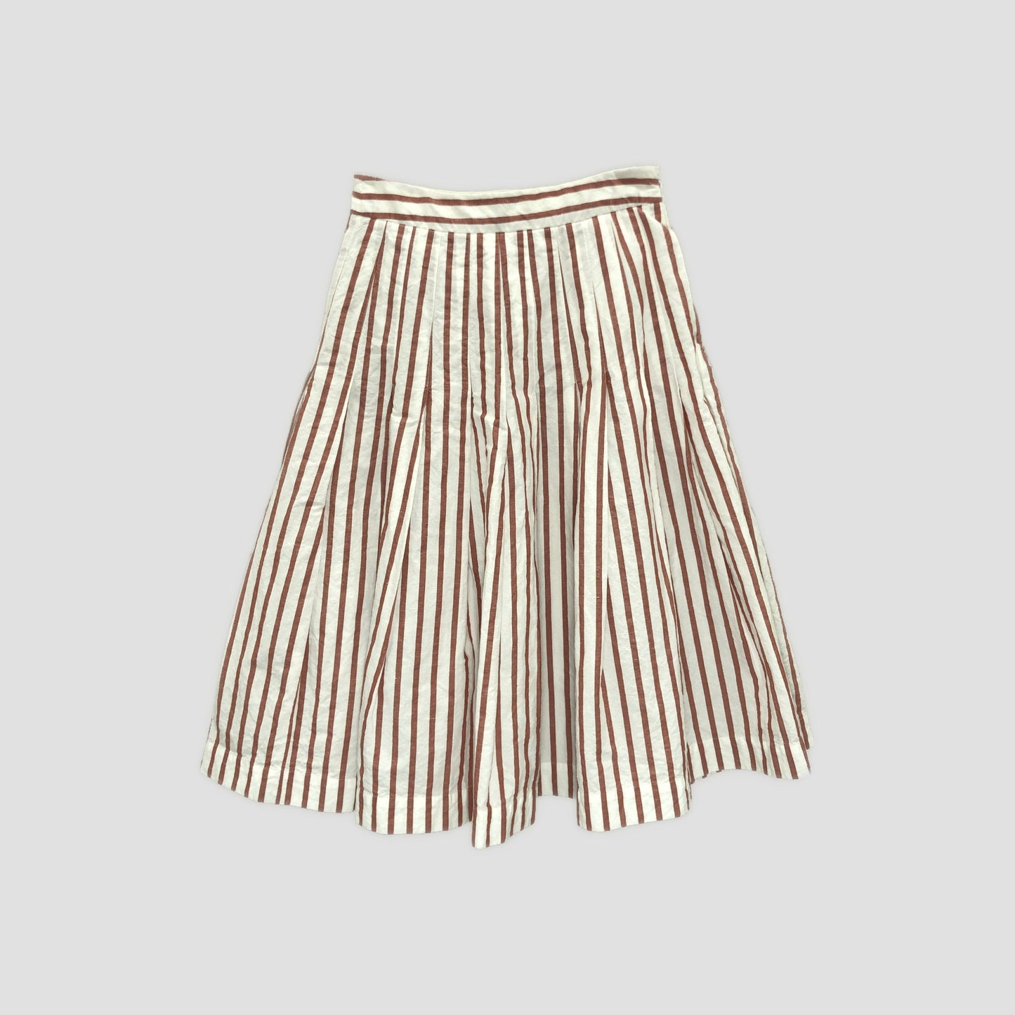 BOLD STRIPE COTTON LINEN SKIRT