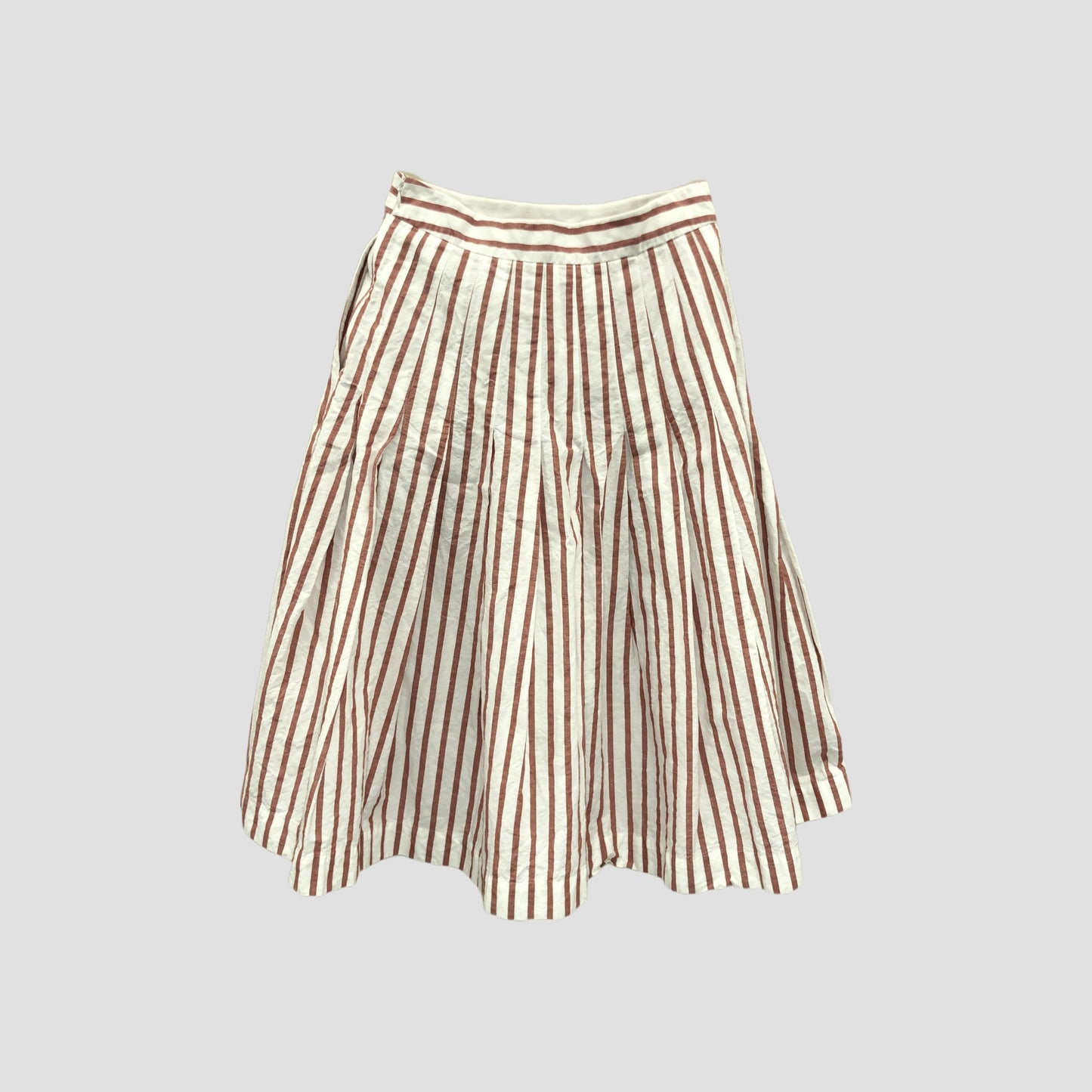 BOLD STRIPE COTTON LINEN SKIRT