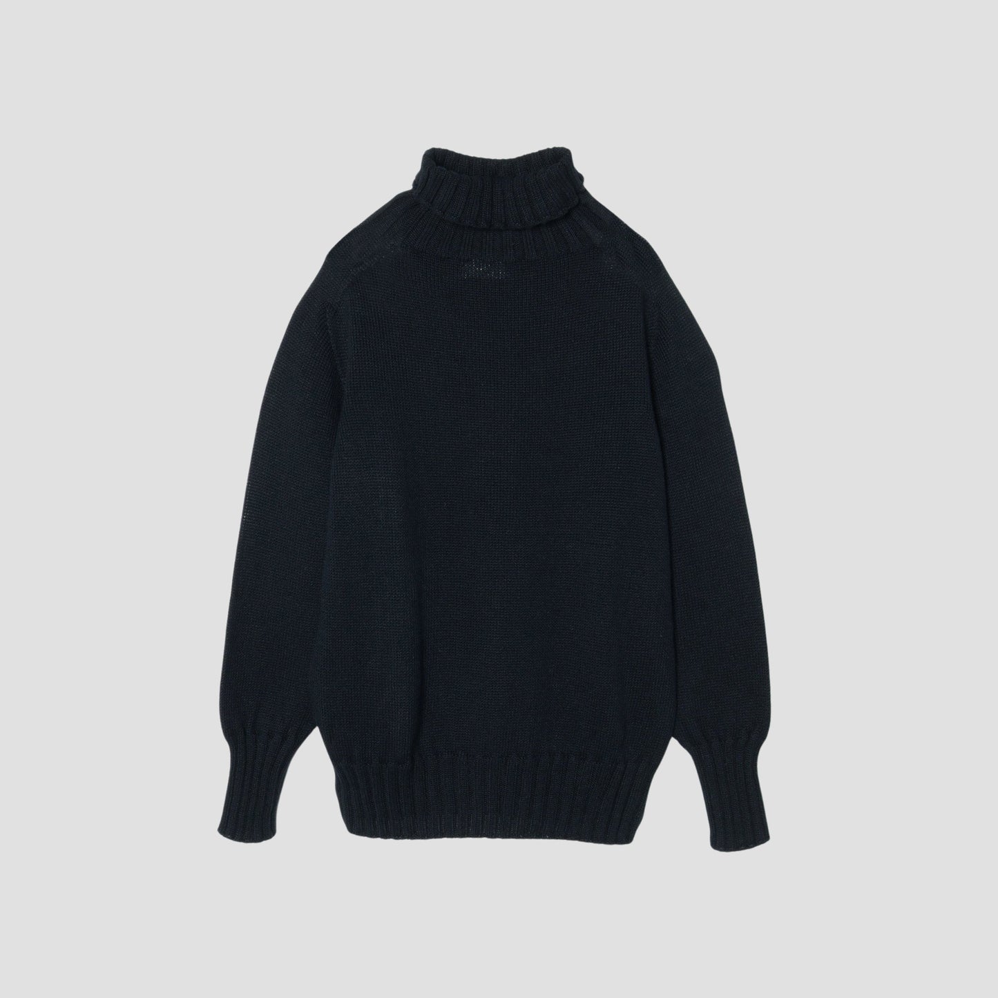 LINEN COTTON WIDE ROLL NECK KNIT