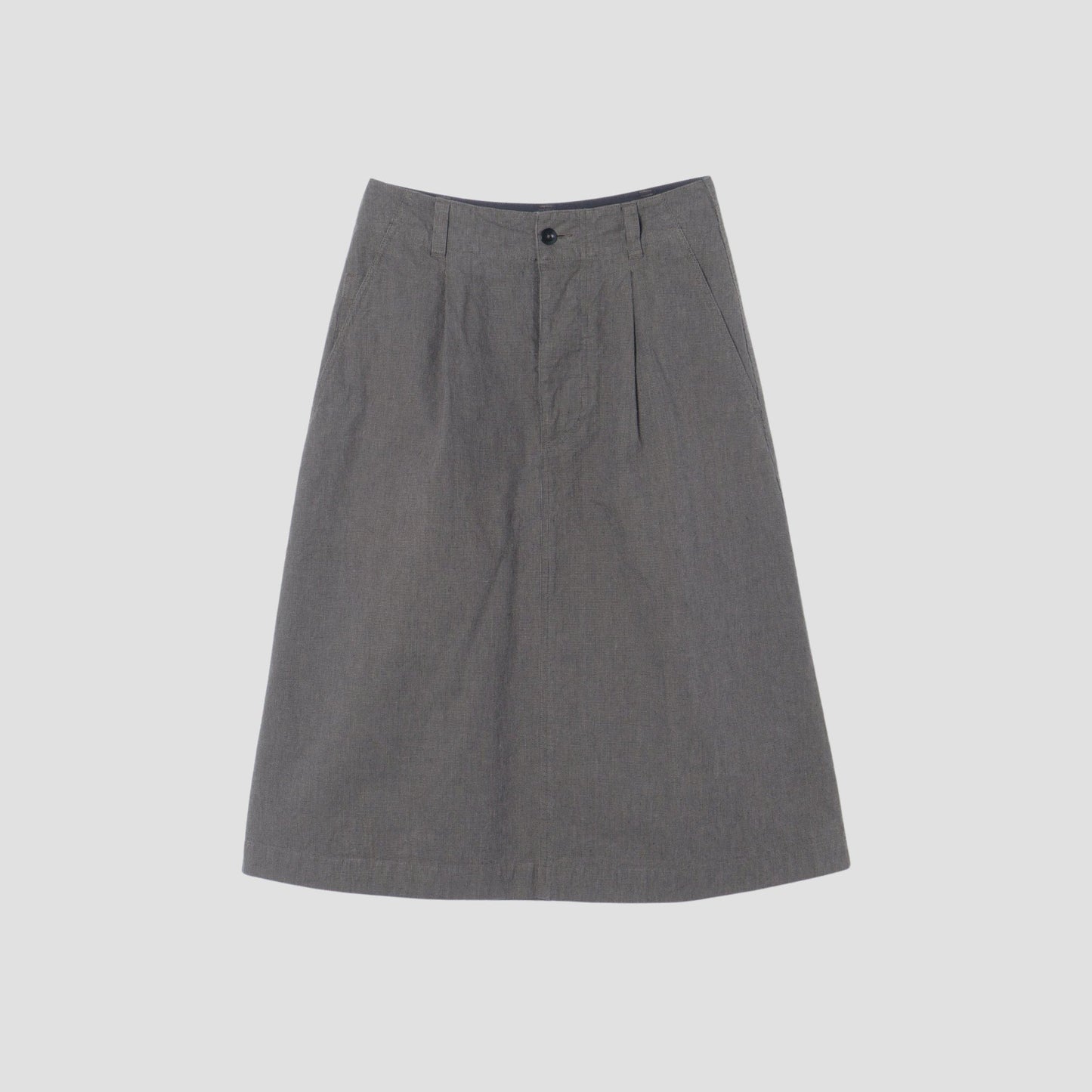 CHEF CHECK COTTON LINEN SKIRT