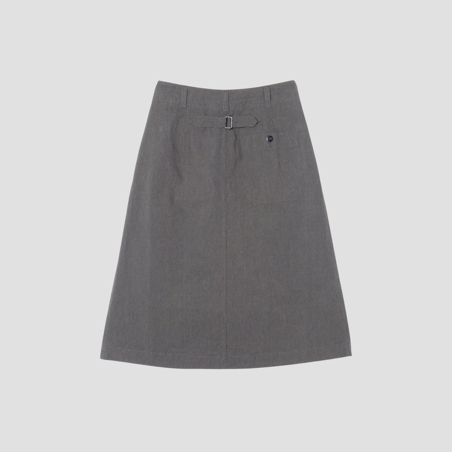 CHEF CHECK COTTON LINEN SKIRT